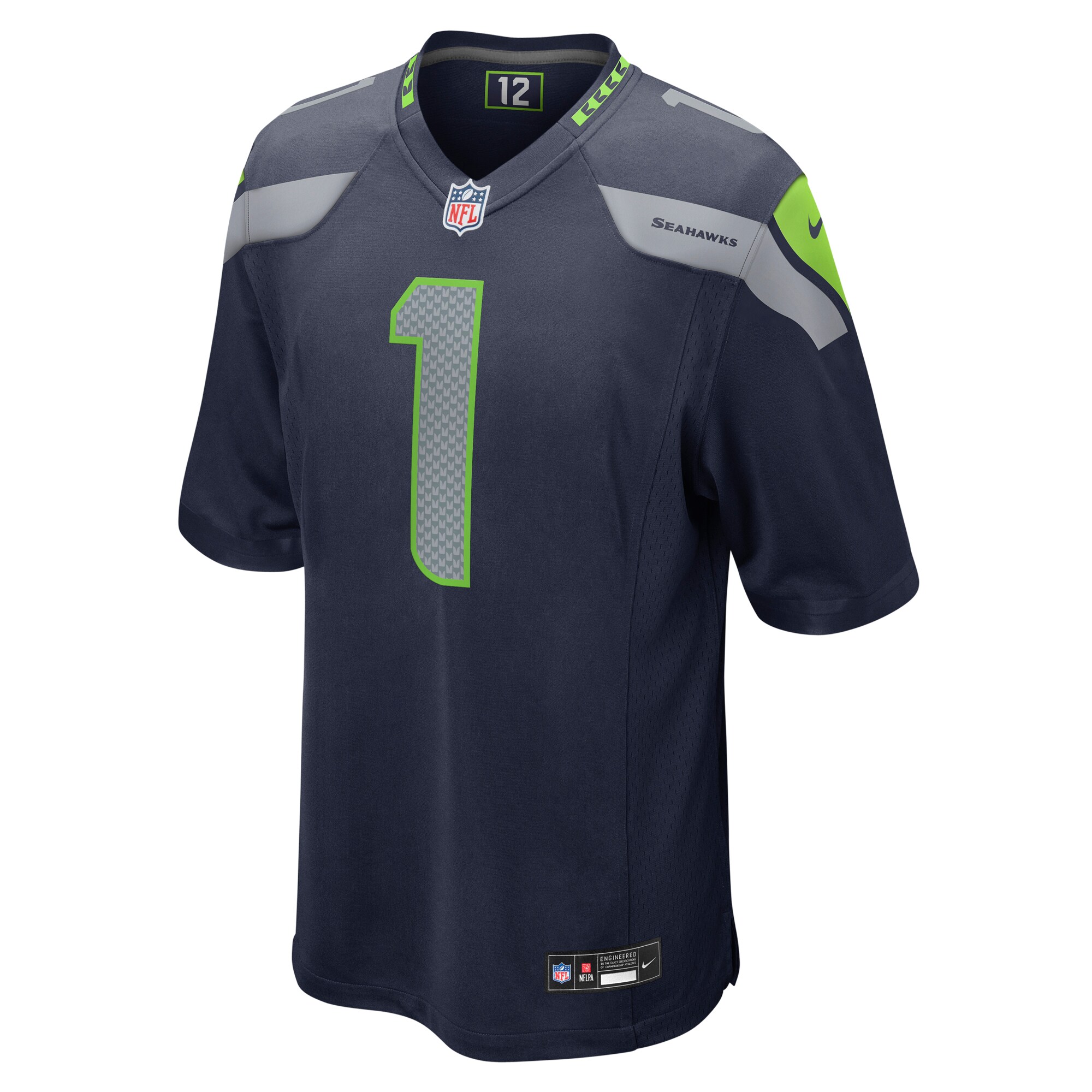 Number 1 Dad Seattle Seahawks Nike Game Jersey – College Navy - Image 2