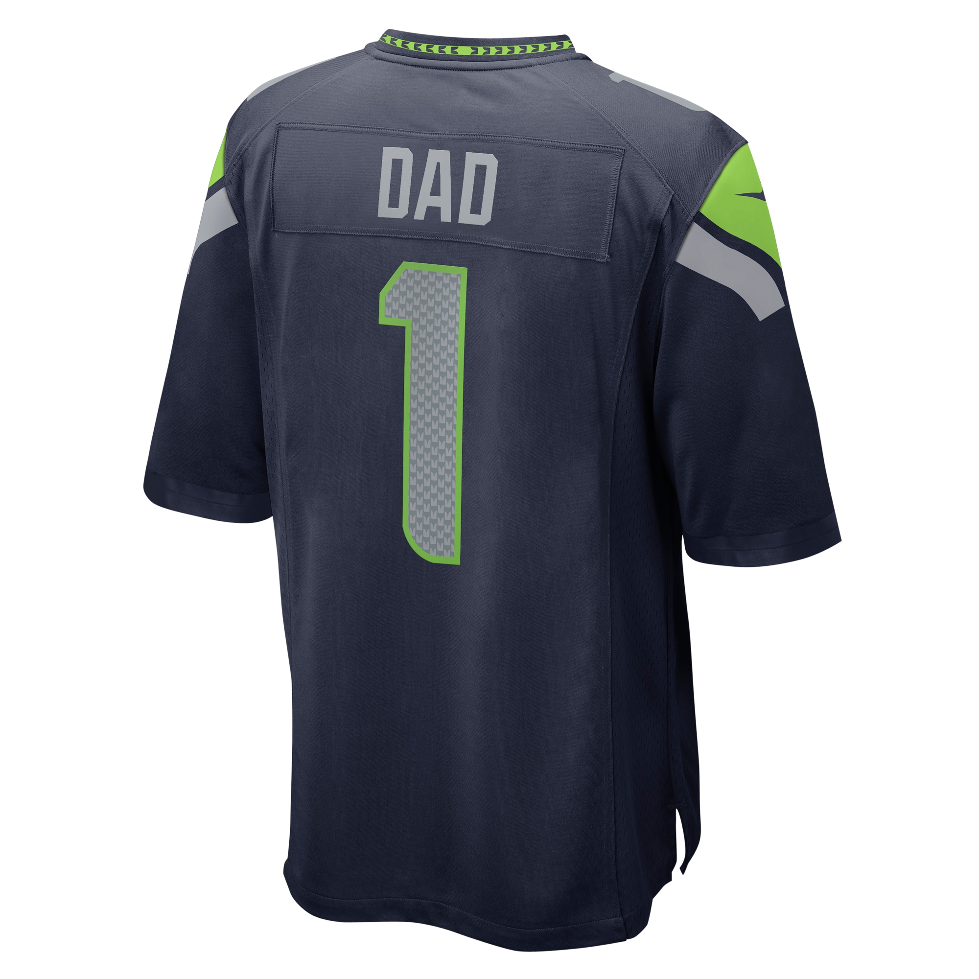 Number 1 Dad Seattle Seahawks Nike Game Jersey – College Navy - Image 3