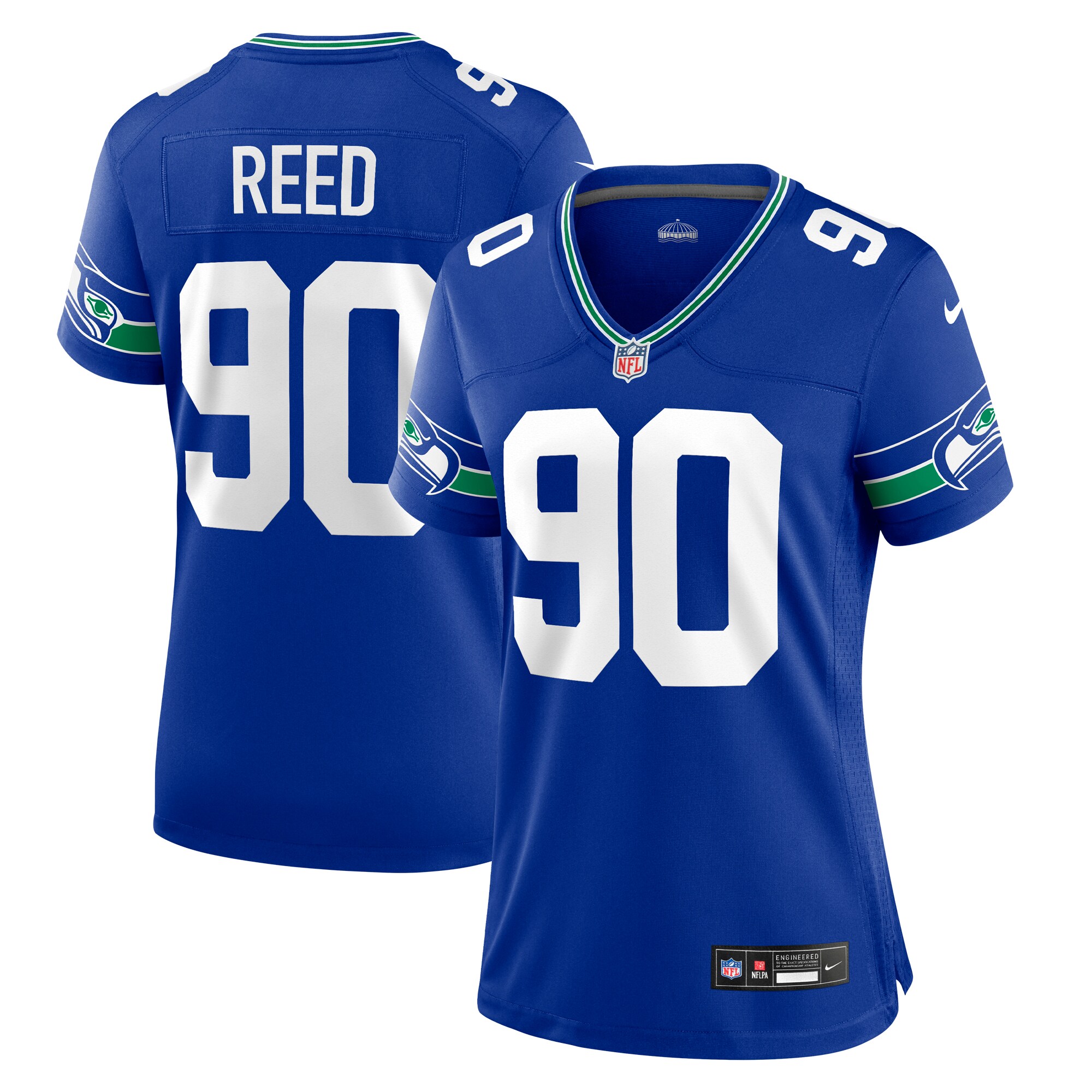 Jarran Reed Seattle Seahawks Nike Women’s Throwback Player Game Jersey – Royal