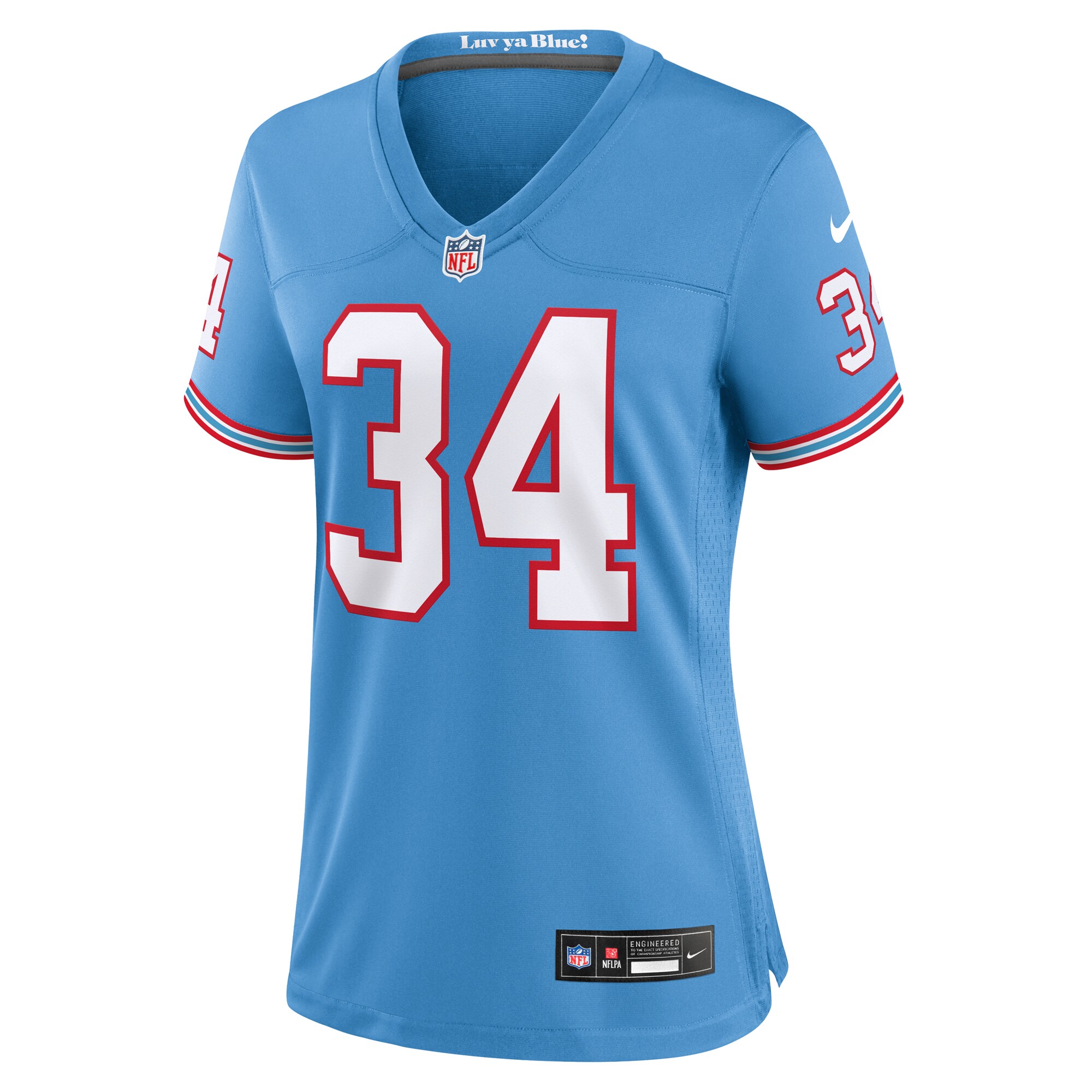 Earl Campbell Tennessee Titans Nike Women’s Oilers Throwback Retired Player Game Jersey – Light Blue - Image 2