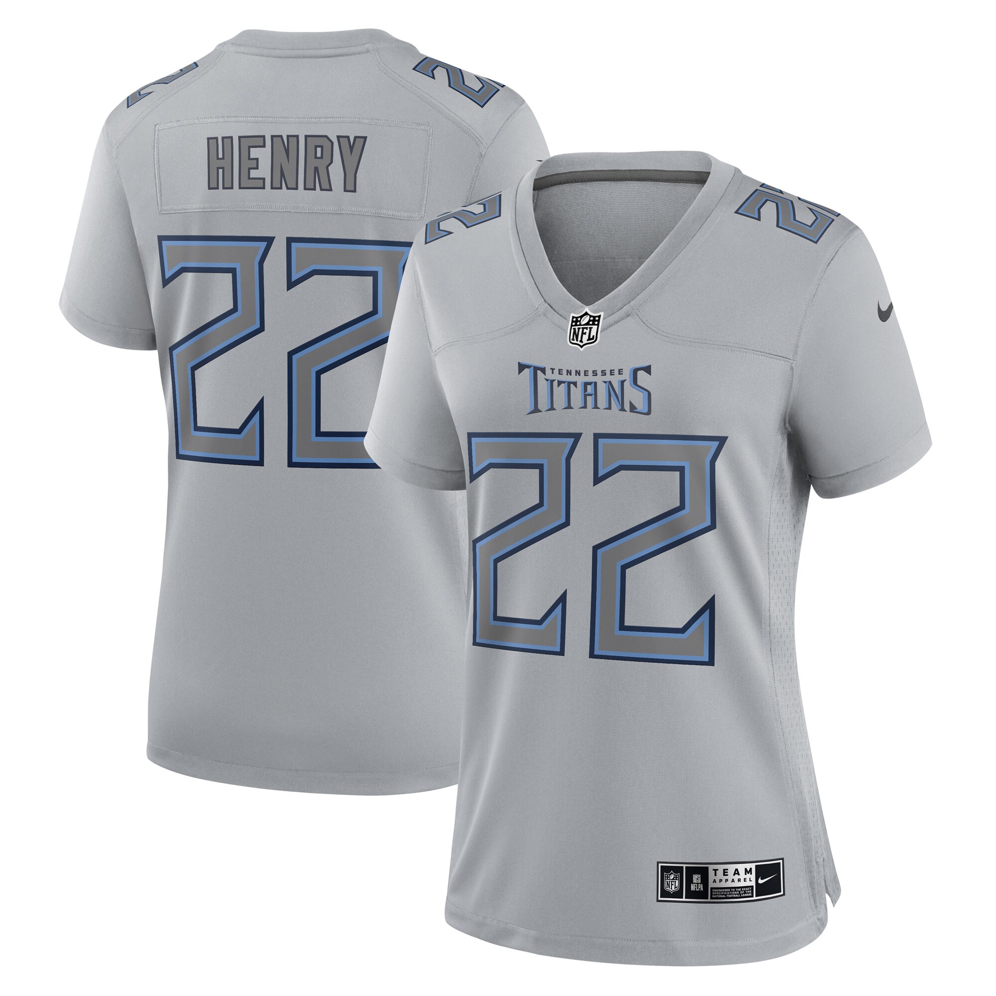 Derrick Henry Tennessee Titans Nike Women’s Atmosphere Fashion Game Jersey – Gray