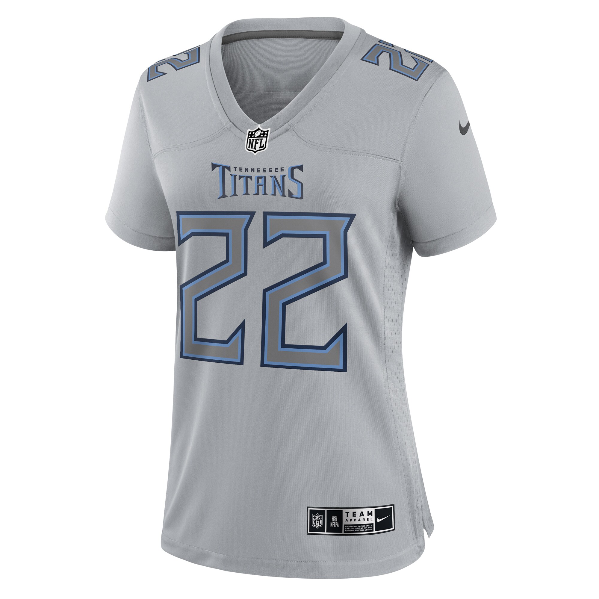 Derrick Henry Tennessee Titans Nike Women’s Atmosphere Fashion Game Jersey – Gray - Image 2