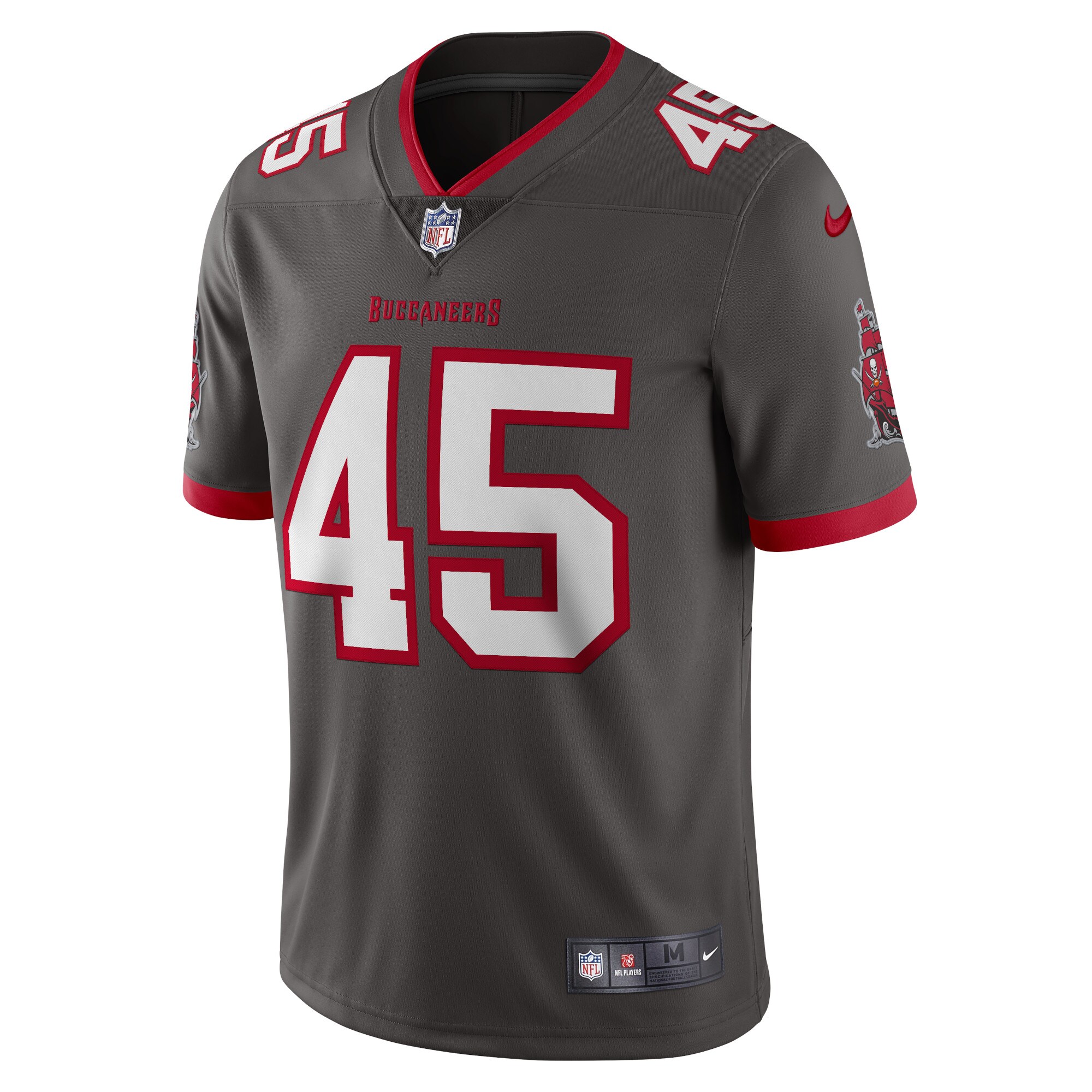 Devin White Tampa Bay Buccaneers Nike Vapor Limited Jersey – Pewter