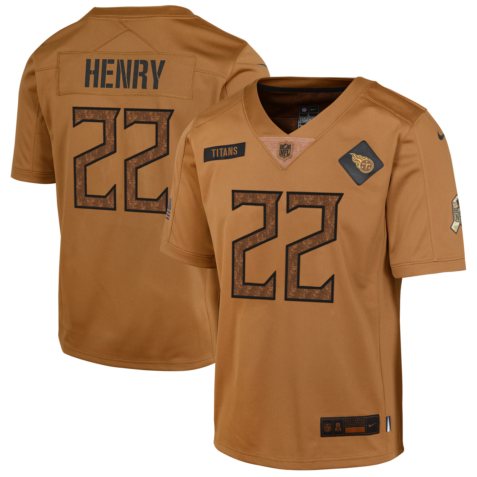 Derrick Henry Tennessee Titans Nike Youth 2023 Salute To Service Limited Jersey – Brown