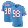 Jeffery Simmons Tennessee Titans Nike Oilers Throwback Alternate Game Player Jersey – Light Blue