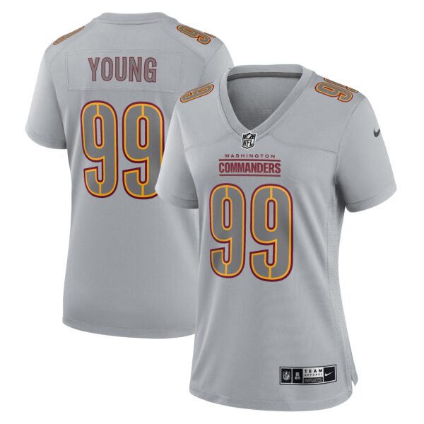 Chase Young Washington Commanders Nike Women’s Atmosphere Fashion Game Jersey – Gray