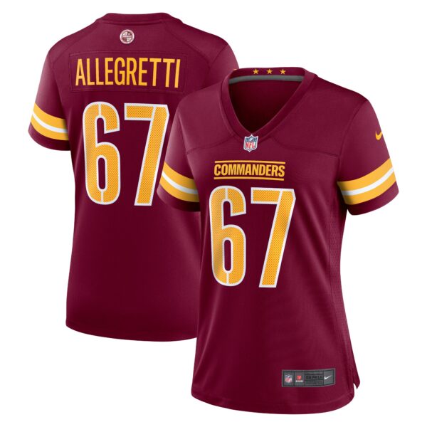 Nick Allegretti Washington Commanders Nike Women’s Game Jersey – Burgundy