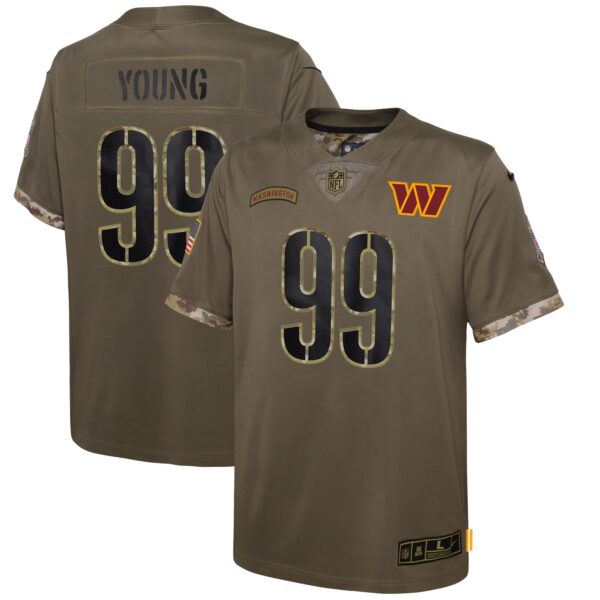 Chase Young Washington Commanders Nike Youth 2022 Salute To Service Player Limited Jersey – Olive