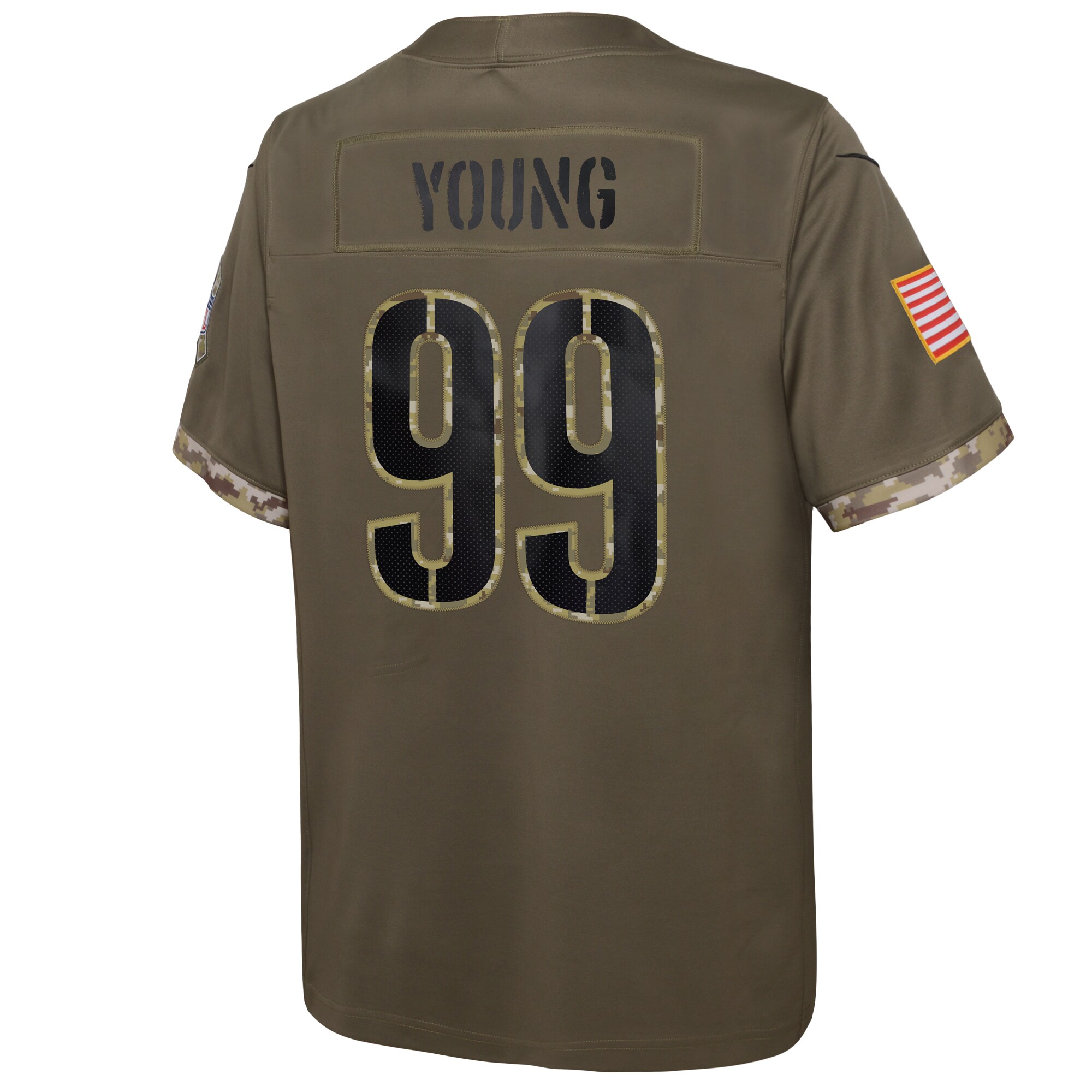 Chase Young Washington Commanders Nike Youth 2022 Salute To Service Player Limited Jersey – Olive - Image 3