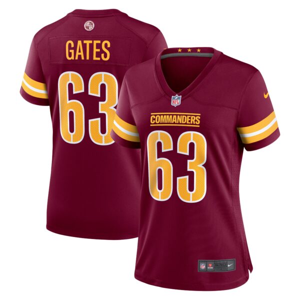 Nick Gates Washington Commanders Nike Women’s Game Player Jersey – Burgundy