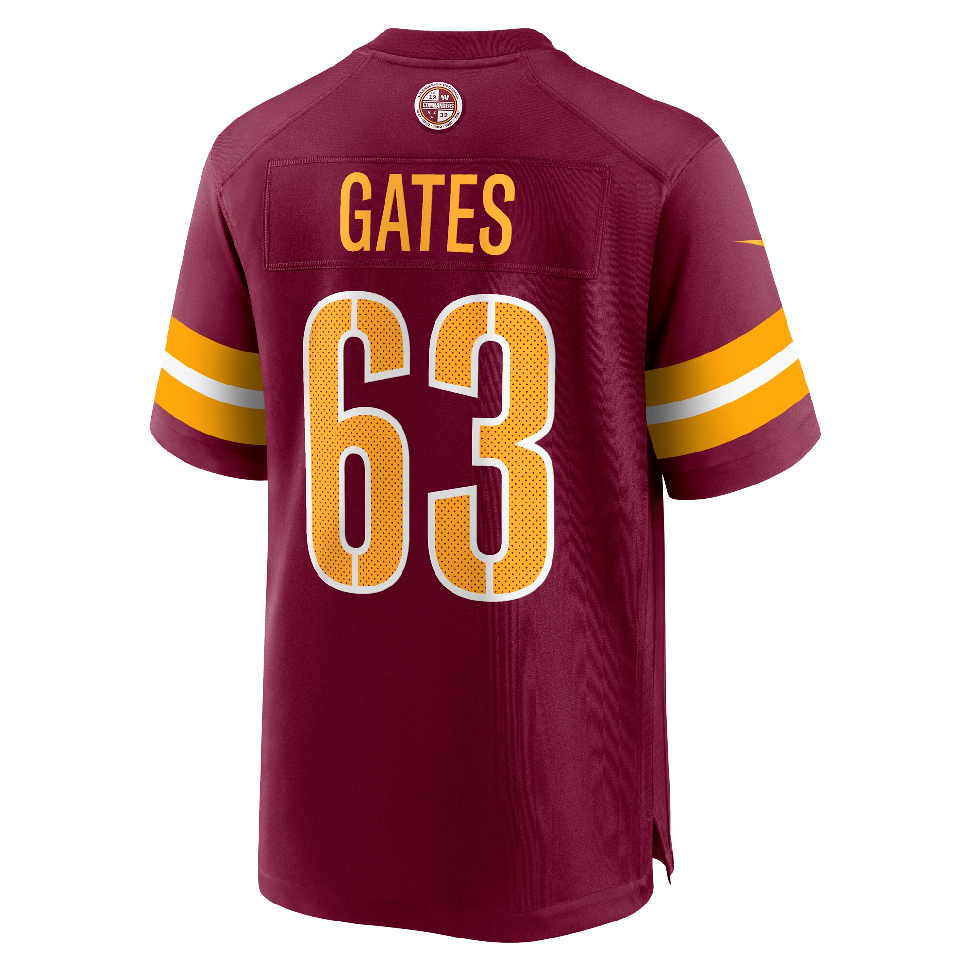 Nick Gates Washington Commanders Nike Game Player Jersey – Burgundy - Image 3