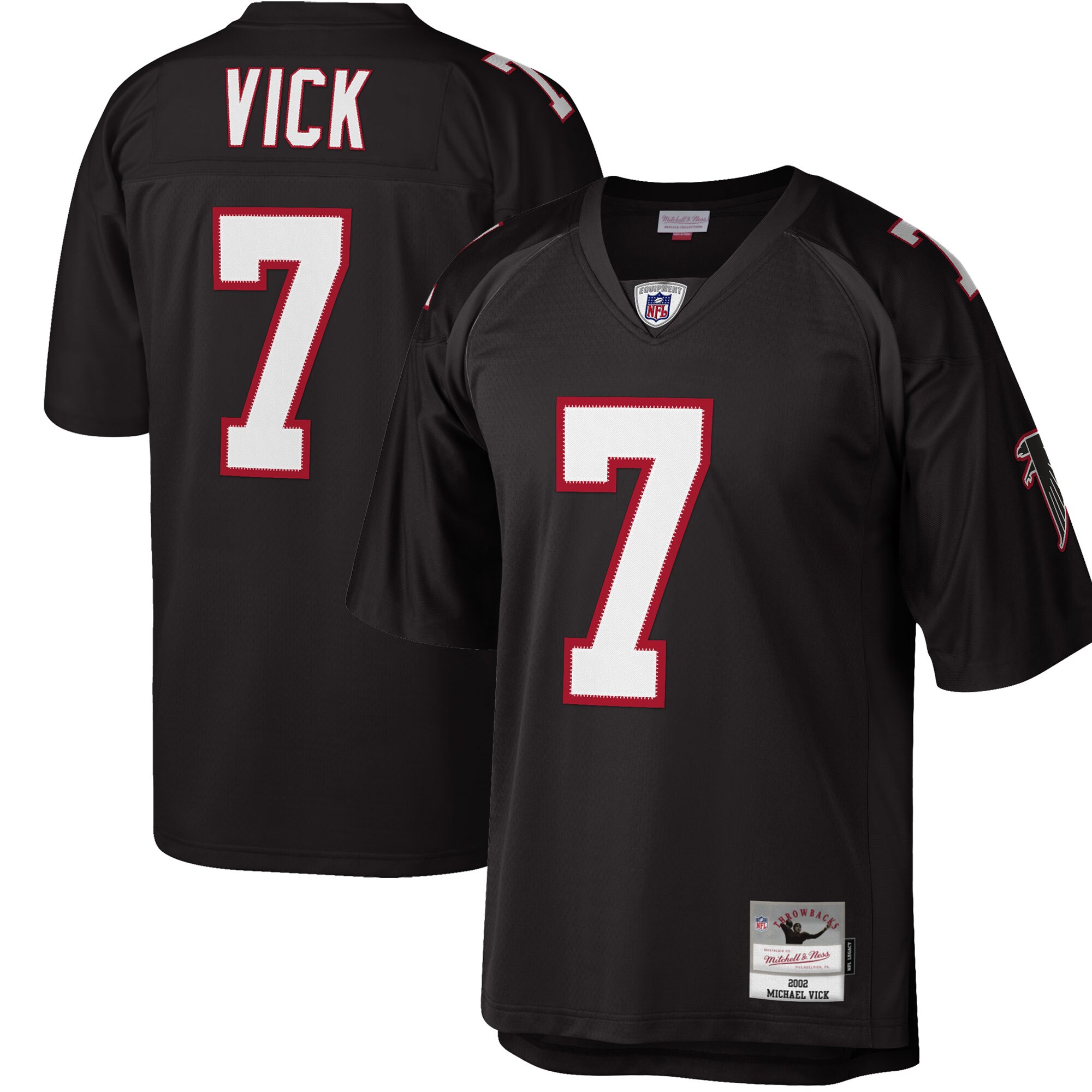 Michael Vick Atlanta Falcons Mitchell & Ness Big & Tall 2002 Retired Player Jersey – Black