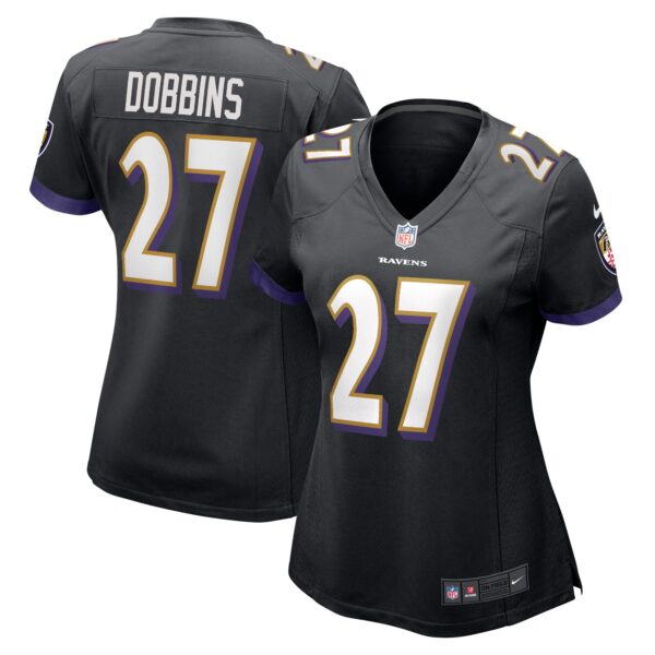 J.K. Dobbins Baltimore Ravens Nike Women’s Game Jersey – Black