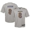 Lamar Jackson Baltimore Ravens Nike Youth Atmosphere Fashion Game Jersey – Gray