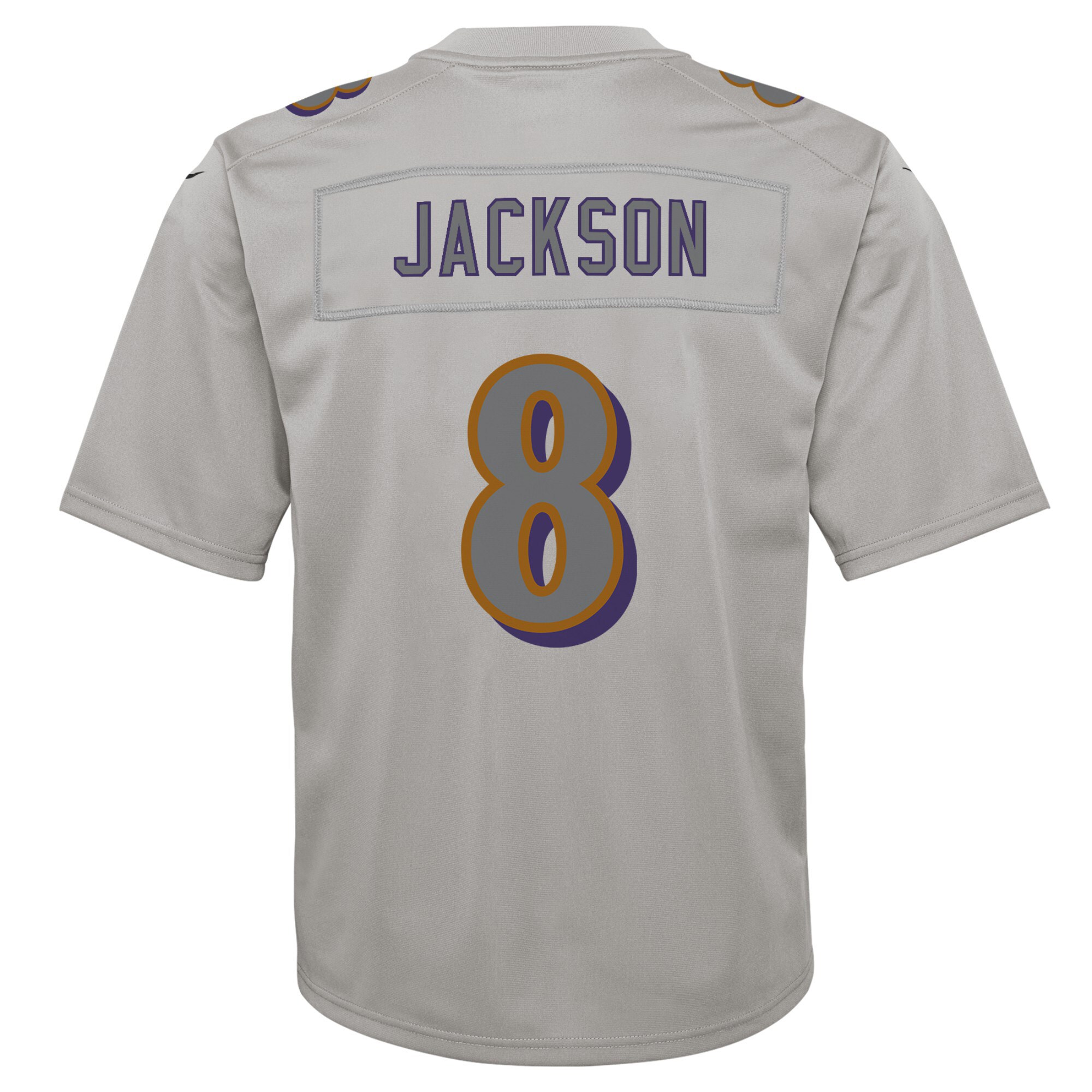 Lamar Jackson Baltimore Ravens Nike Youth Atmosphere Fashion Game Jersey – Gray - Image 3