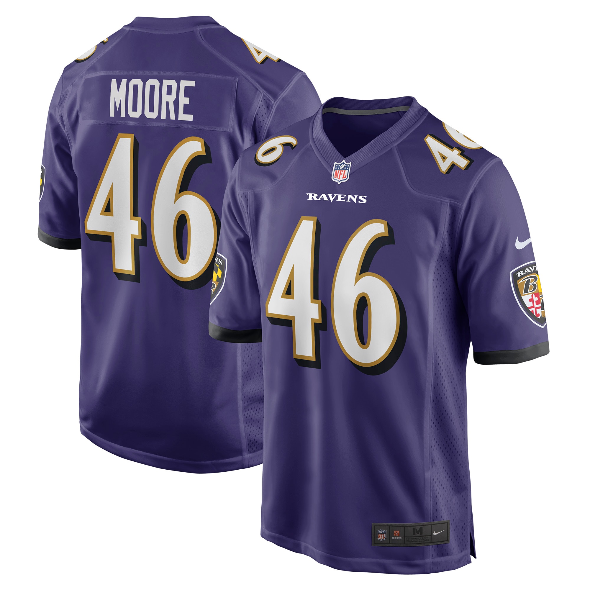 Nick Moore Baltimore Ravens Nike Game Jersey – Purple