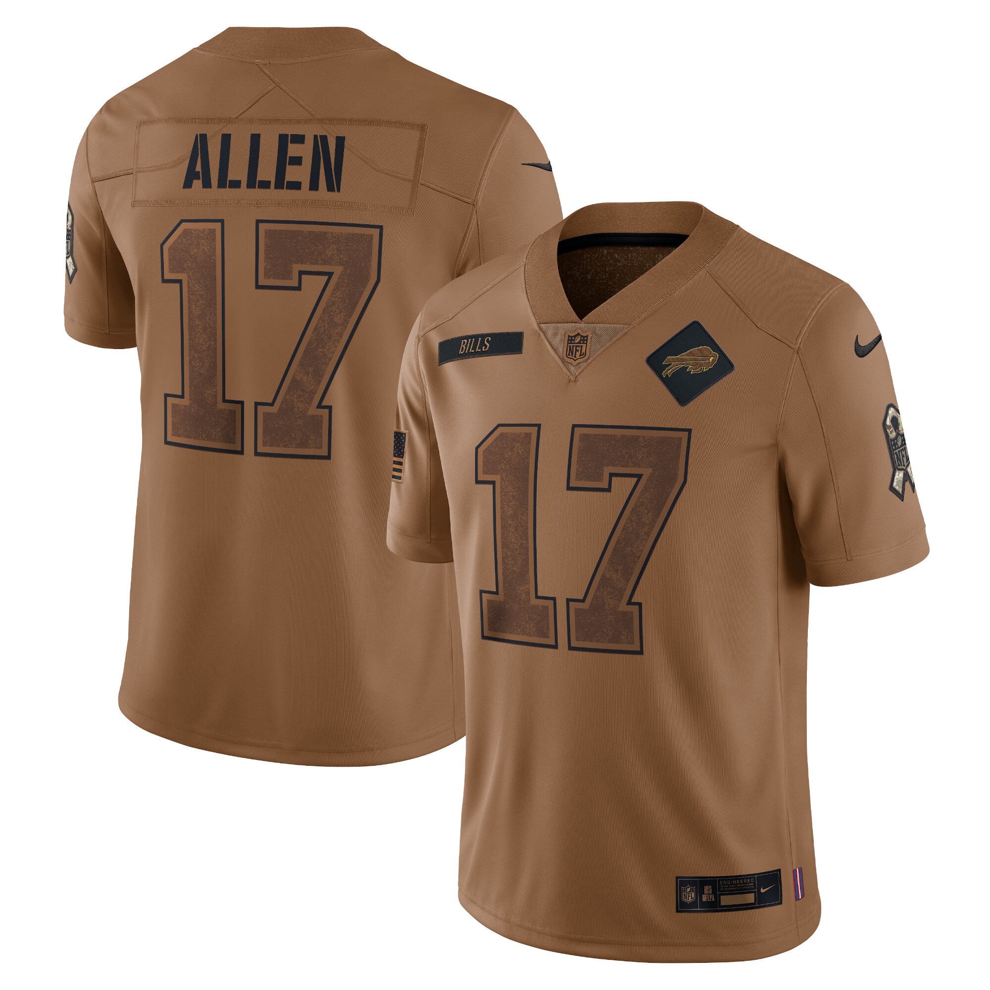 Josh Allen Buffalo Bills Nike 2023 Salute To Service Limited Jersey – Brown