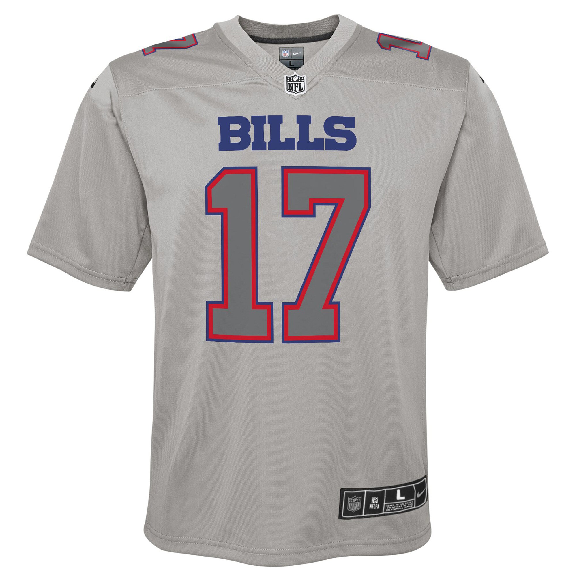 Josh Allen Buffalo Bills Nike Youth Atmosphere Game Jersey – Gray - Image 2