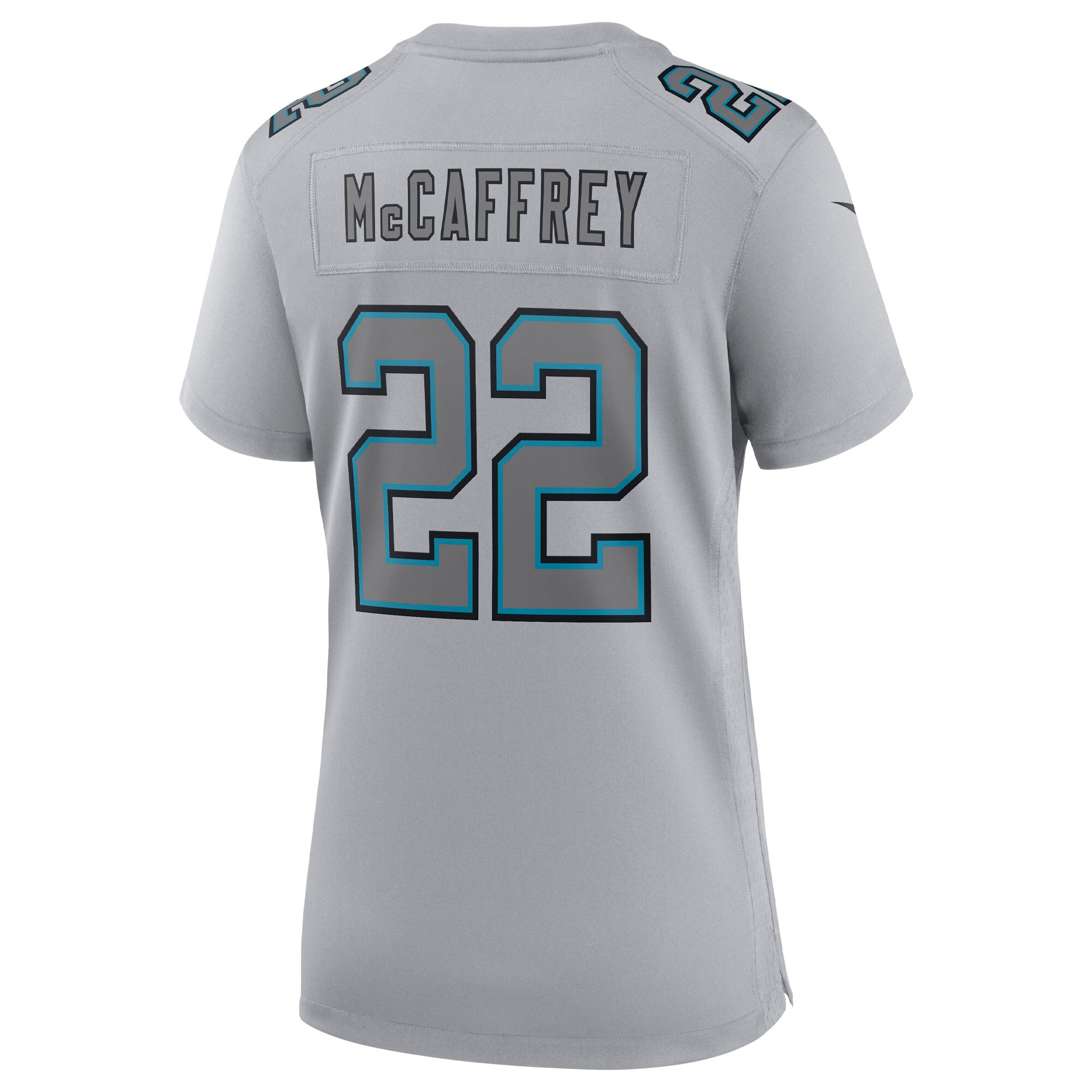Christian McCaffrey Carolina Panthers Nike Women’s Atmosphere Fashion Game Jersey – Gray - Image 3