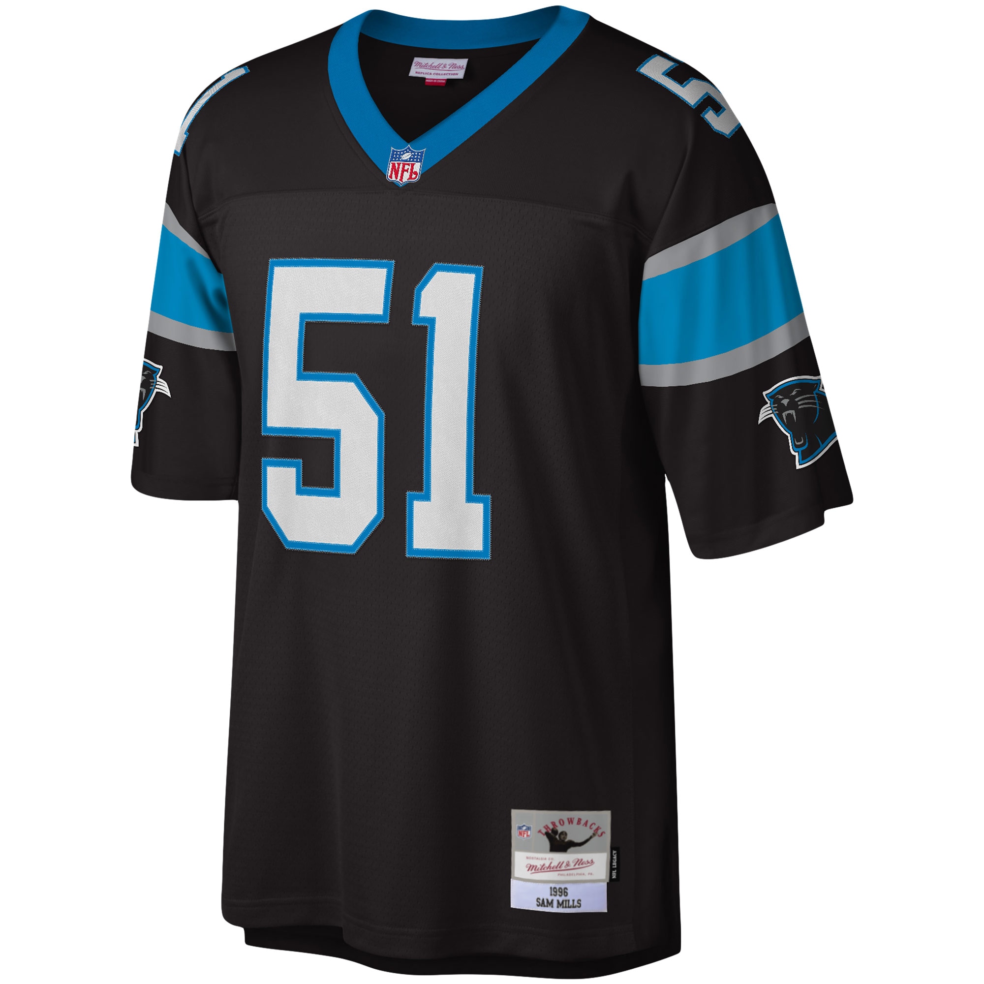 Sam Mills Carolina Panthers Mitchell & Ness Legacy Jersey – Black - Image 2
