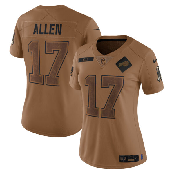 Josh Allen Buffalo Bills Nike Women’s 2023 Salute To Service Limited Jersey – Brown