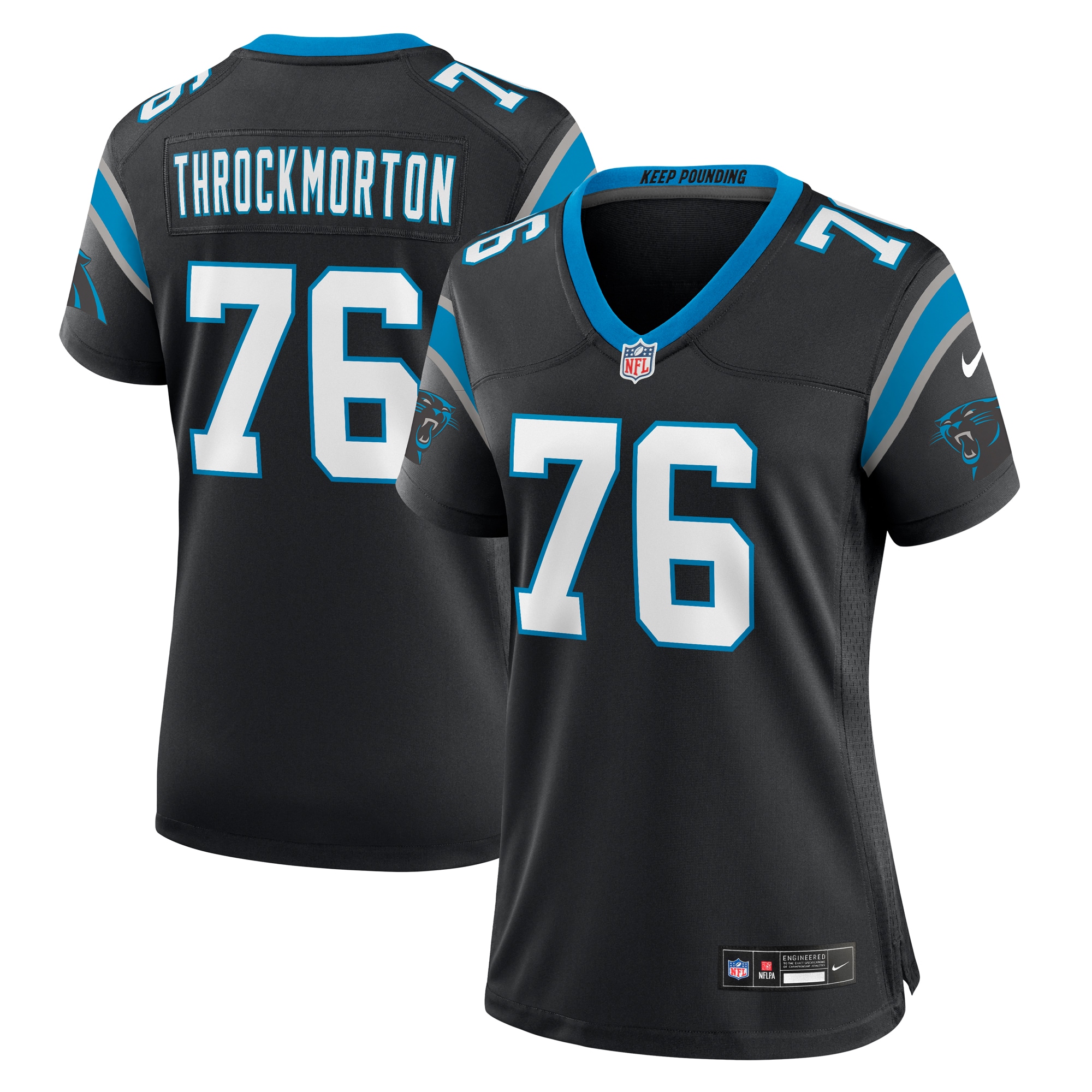 Calvin Throckmorton Carolina Panthers Nike Women’s Team Game Jersey – Black