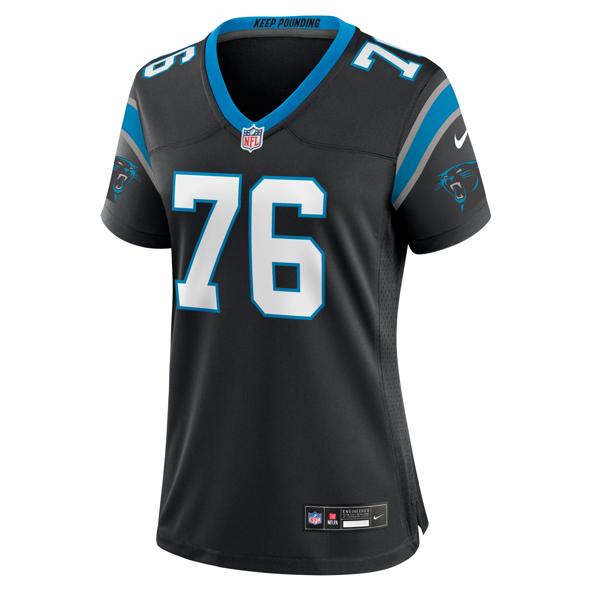 Calvin Throckmorton Carolina Panthers Nike Women’s Team Game Jersey – Black - Image 2