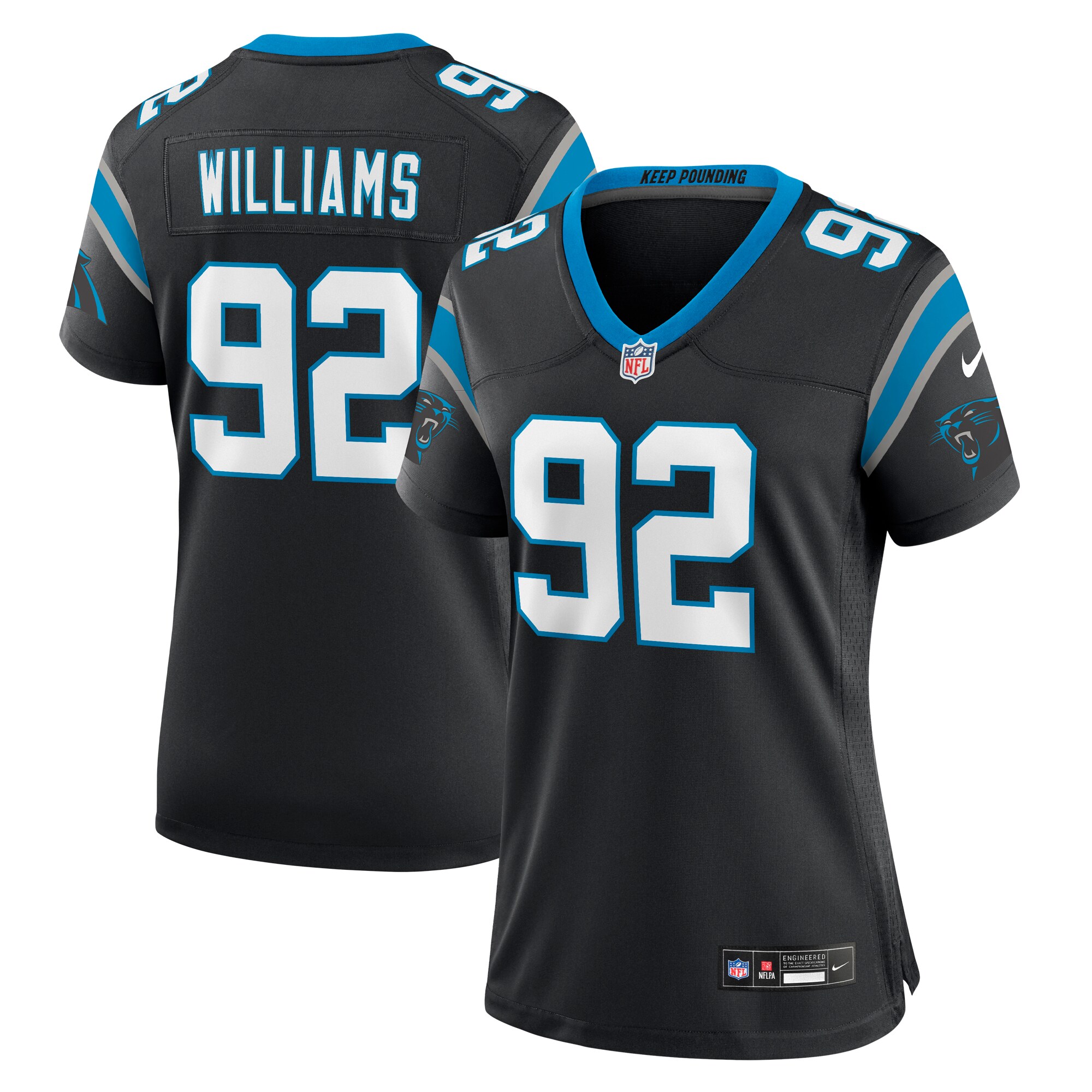 Raequan Williams Carolina Panthers Nike Women’s Team Game Jersey – Black