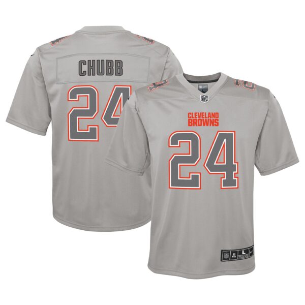 Nick Chubb Cleveland Browns Nike Youth Atmosphere Game Jersey – Gray