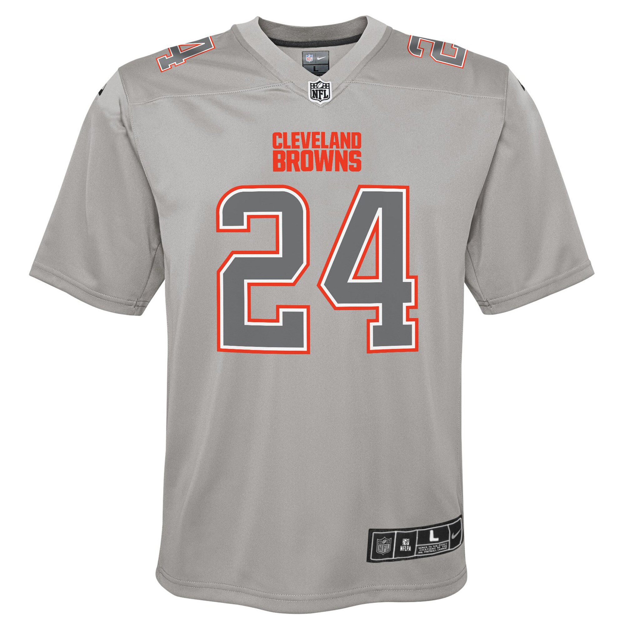 Nick Chubb Cleveland Browns Nike Youth Atmosphere Game Jersey – Gray - Image 2