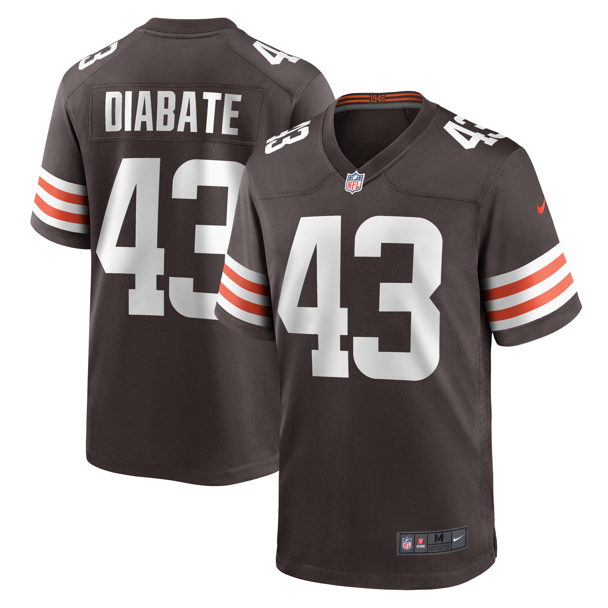 Mohamoud Diabate Cleveland Browns Nike Team Game Jersey – Brown