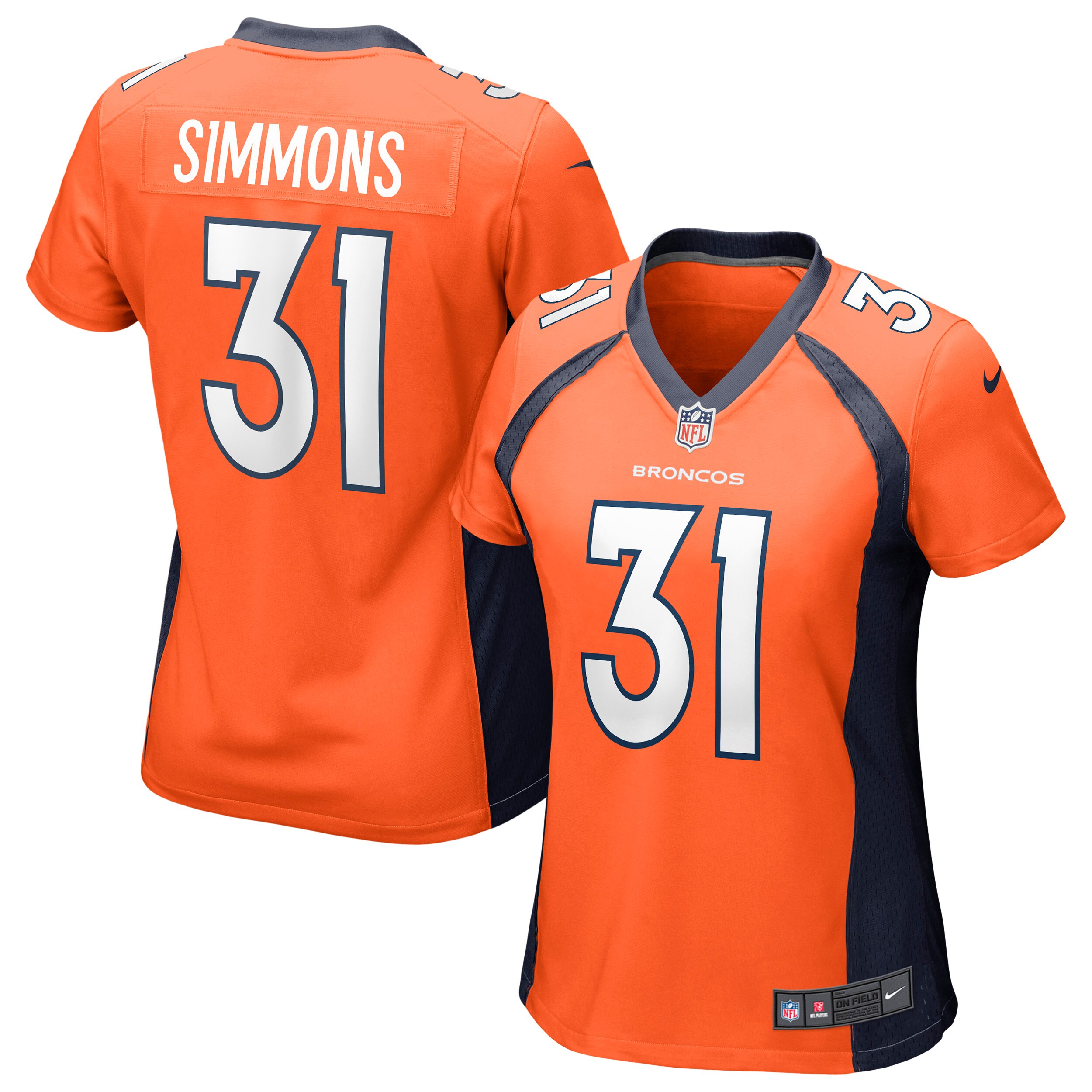 Justin Simmons Denver Broncos Nike Women’s Game Jersey – Orange