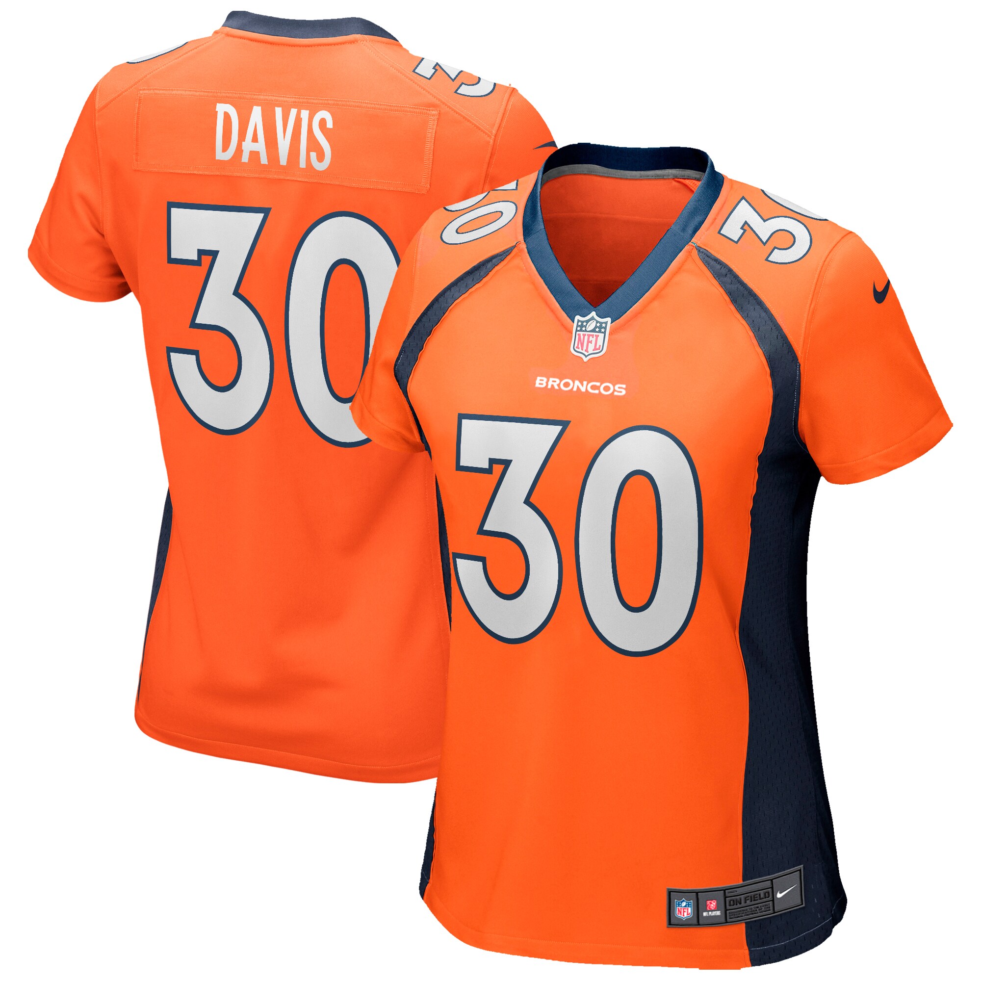 Terrell Davis Denver Broncos Nike Women’s Retired Player Jersey – Navy - Image 3