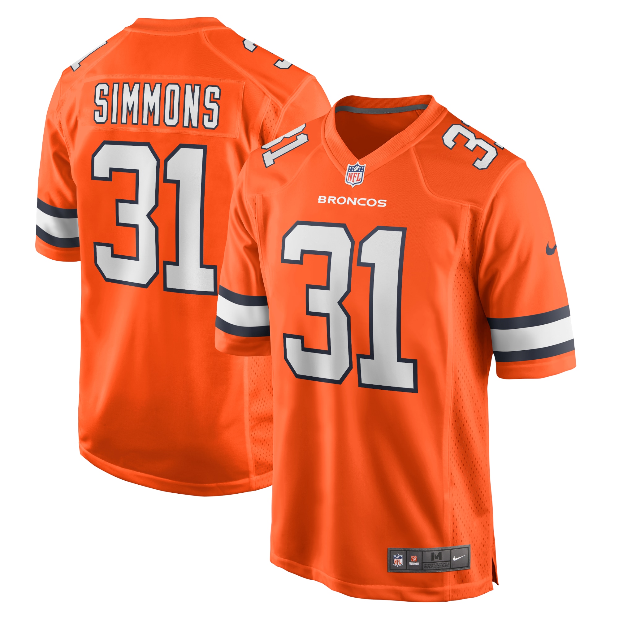 Justin Simmons Denver Broncos Nike Alternate Game Jersey – Navy - Image 3