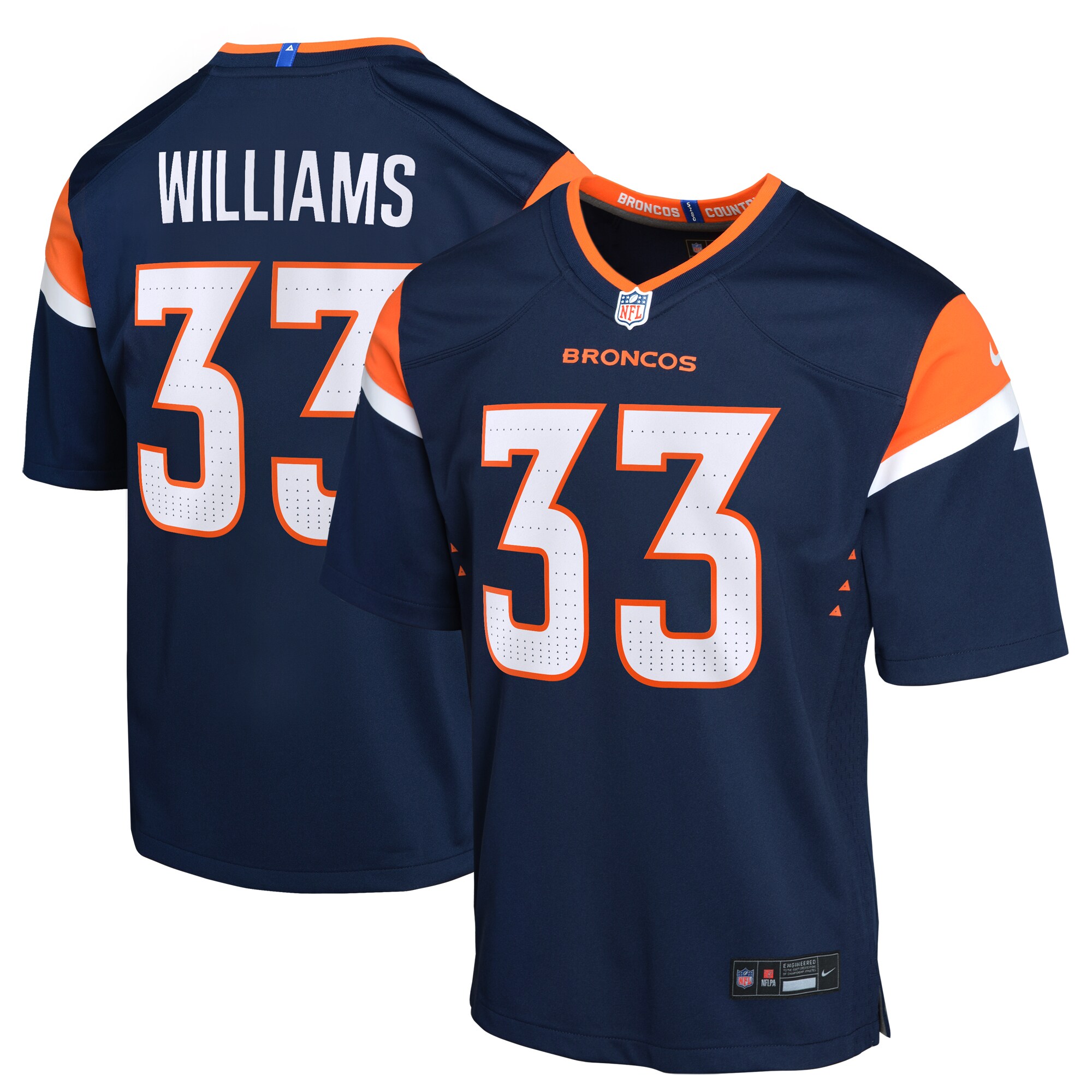 Javonte Williams Denver Broncos Nike Youth Game Jersey – Orange - Image 3