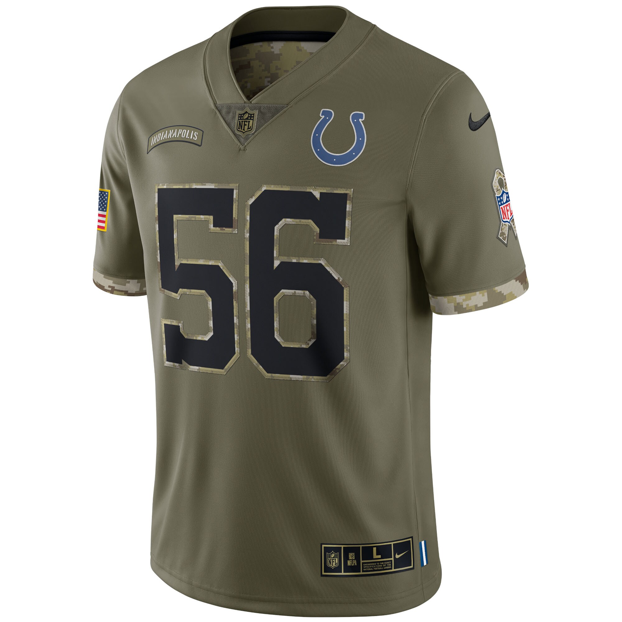 Quenton Nelson Indianapolis Colts Nike 2022 Salute To Service Limited Jersey – Olive - Image 2