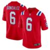 Christian Gonzalez New England Patriots Nike Alternate Team Game Jersey – Red