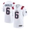 Christian Gonzalez New England Patriots Nike Game Jersey – White