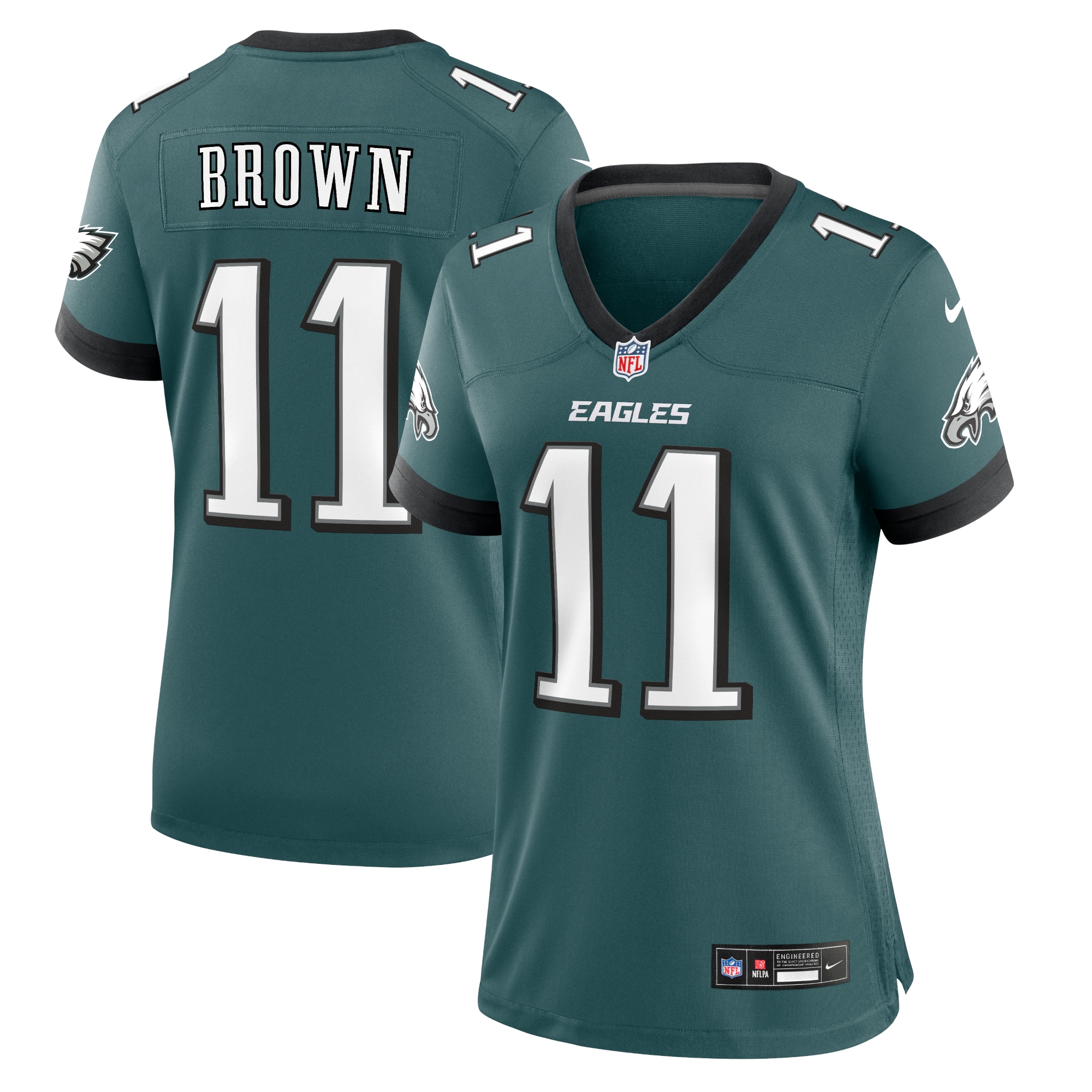 A.J. Brown Philadelphia Eagles Nike Women’s Team Game Jersey – Midnight Green
