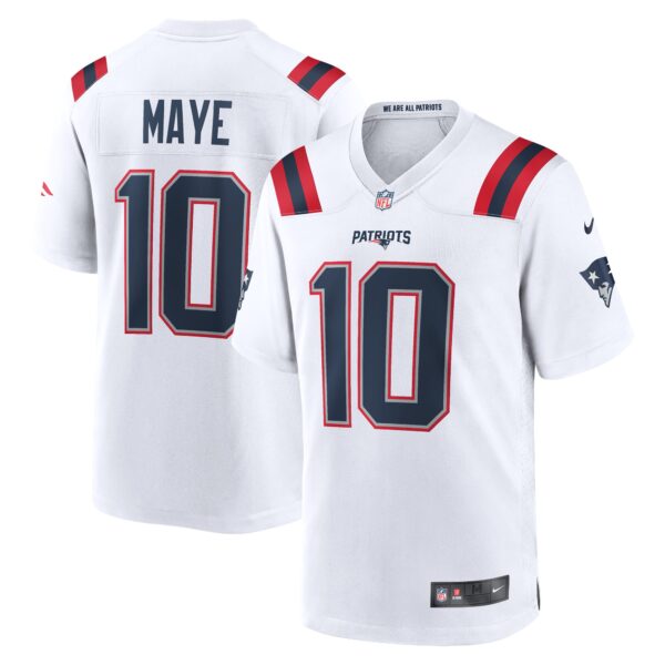 Drake Maye New England Patriots Nike 2024 NFL Draft First Round Pick Player Game Jersey – White