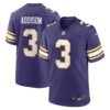 Jordan Addison Minnesota Vikings Nike Classic Player Game Jersey – Purple