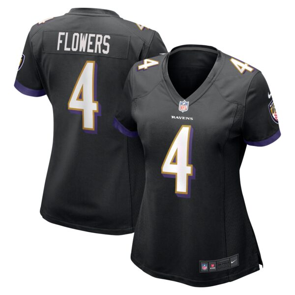 Zay Flowers Baltimore Ravens Nike Women’s Team Game Jersey – Black