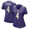 Zay Flowers Baltimore Ravens Nike Women’s Team Game Jersey – Purple