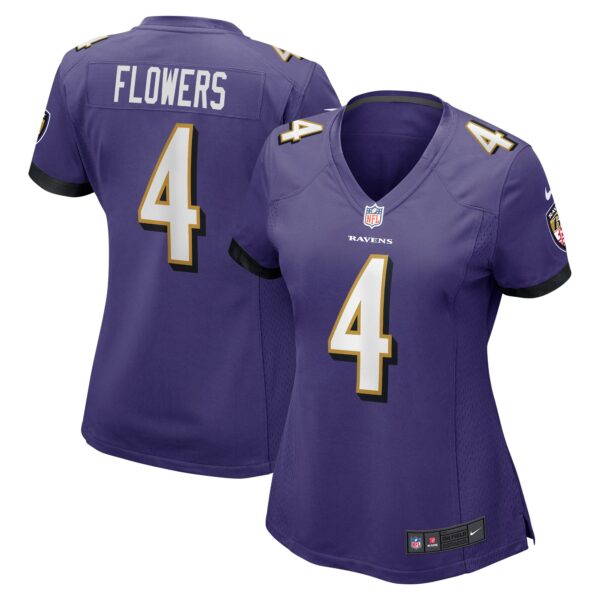 Zay Flowers Baltimore Ravens Nike Women’s Team Game Jersey – Purple