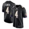 Zay Flowers Baltimore Ravens Nike Team Game Jersey – Black