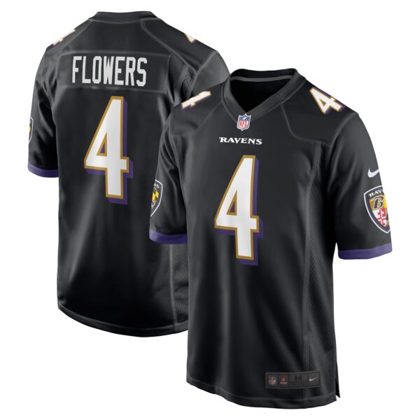 Zay Flowers Baltimore Ravens Nike Team Game Jersey – Black