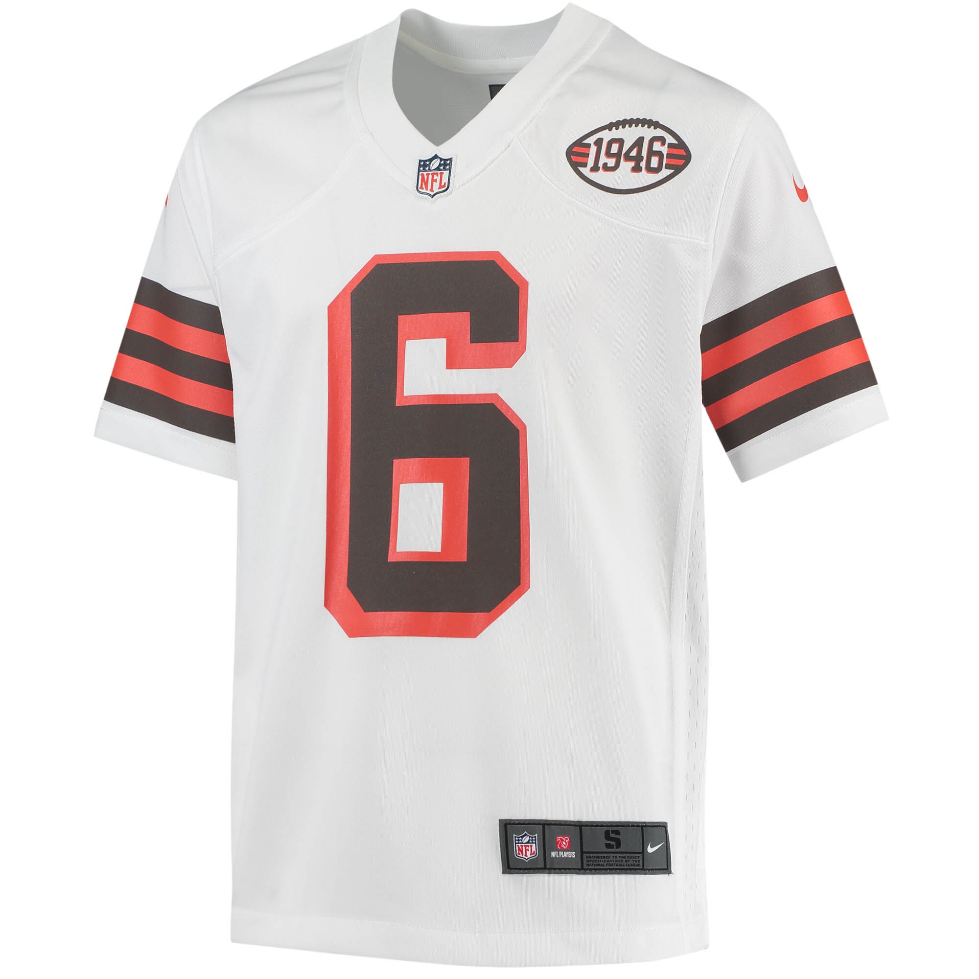 Baker Mayfield Cleveland Browns Nike Youth 1946 Collection Alternate Game Jersey – White - Image 2