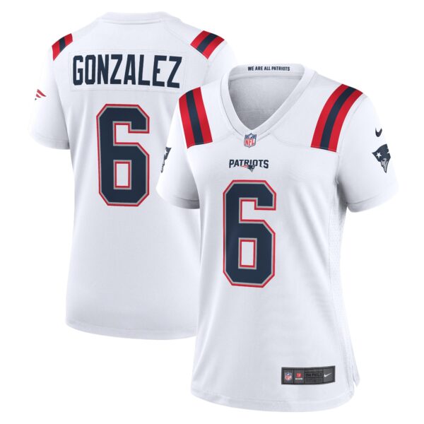 Christian Gonzalez New England Patriots Nike Women’s Game Jersey – White