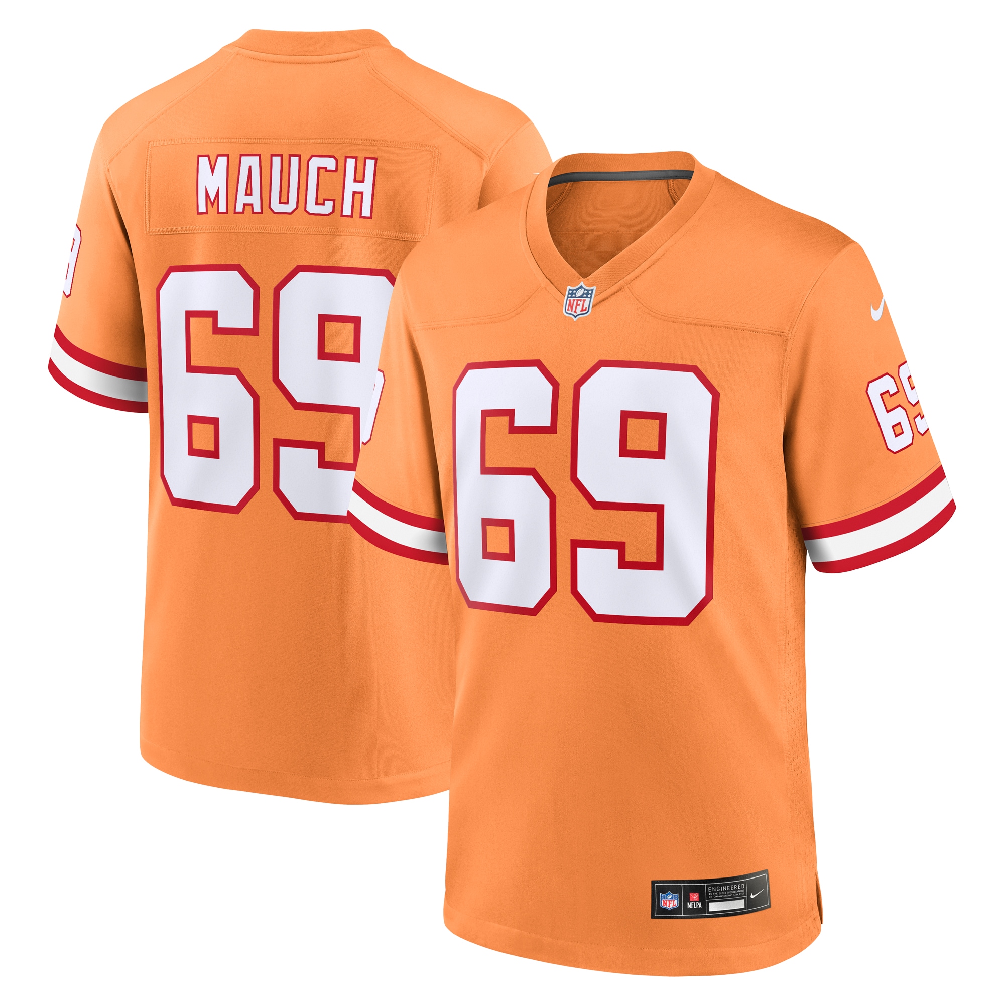Cody Mauch Tampa Bay Buccaneers Nike Throwback Game Jersey – Orange
