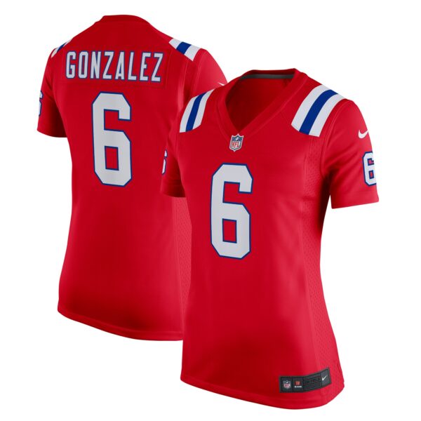 Christian Gonzalez New England Patriots Nike Women’s Alternate Team Game Jersey – Red